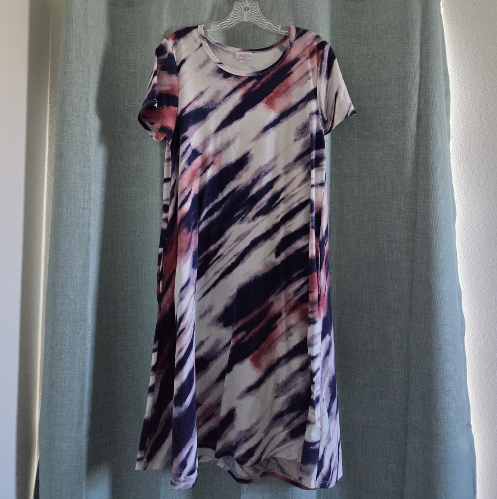 LuLaRoe Size M Multicolor Tie-Dye Dress with Pockets